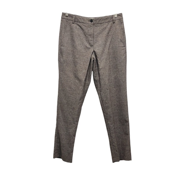 Bash ba&sh Pantalon Finley Wool Blend Brown Chequed Pant...